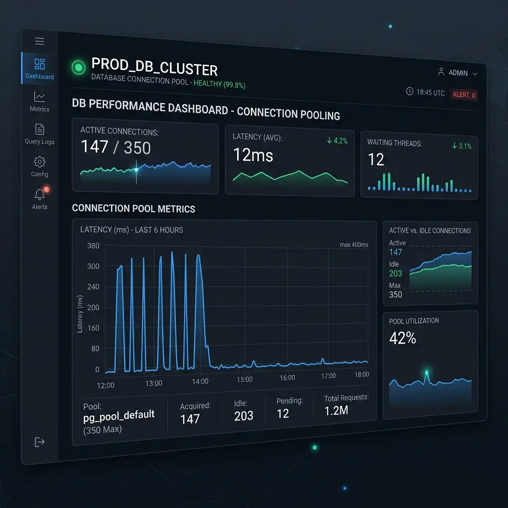 Datadog performance graph showing query latency dropping from peak to baseline
